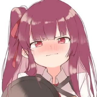 😣 ragazza anime, arrossendo, carina, cartone animato telegram sticker