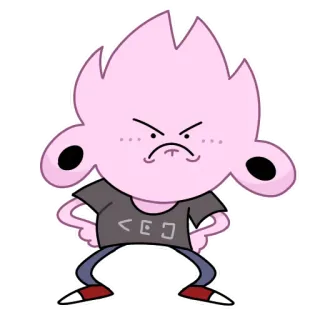 😠 cartoon, pink character, angry, illustration telegram sticker
