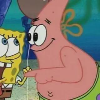 🍨 Spongebob Squarepants cartone animato, spongebob, patrick, amico, indicando telegram sticker