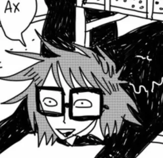 🖇️ Ax gafas, cómic, dibujos animados, personaje, anime telegram sticker