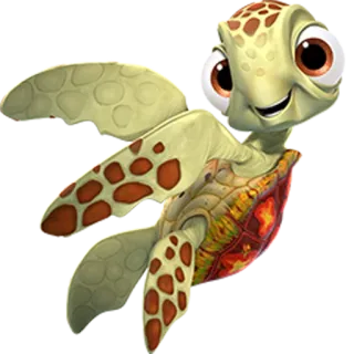 🐢 Squirt Finding Nemo черепаха, морская черепаха, милый, мультфильм, рыба, океан telegram sticker