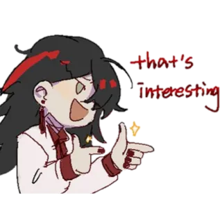 😉 that's interesting Anime, Interesante, Señalando, Mujer, Dibujos animados telegram sticker