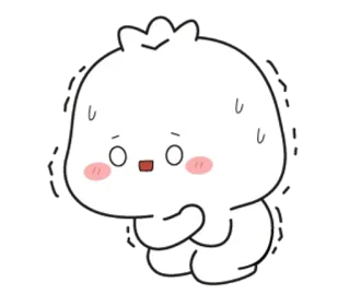 🌟 mono, dibujos animados, kawaii, personaje, mancha, sudando, nervioso telegram sticker