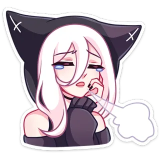 😮‍💨 Аниме, Девушка, Грустно, Плачет, Толстовка, Эмоция telegram sticker
