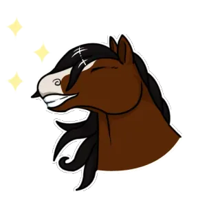😄 лошадь, животное, мультфильм, блеск, милый, лошадиный telegram sticker