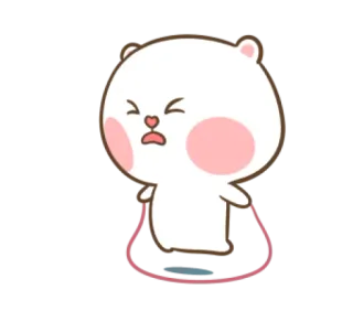 😆 oso, dibujos animados, lindo, saltar a la comba, ejercicio, animación telegram sticker