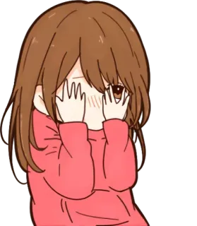 🙈 Anime, Chica, Linda, Tímida, Pudorosa, Escondida whatsapp sticker