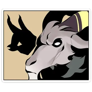 🤘 ariete, capra, animale, corna, cartone animato telegram sticker