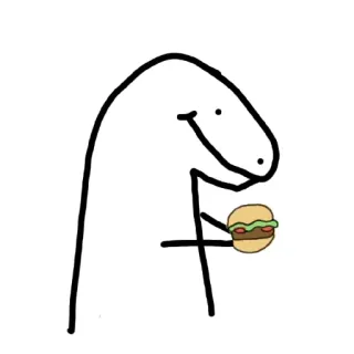 🍔 Cartoon, Burger, Simpel, Figur telegram sticker