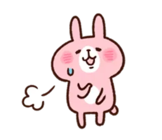 🐰 Kreskówka, Królik, Słodki, Zajączek, Różowy telegram sticker