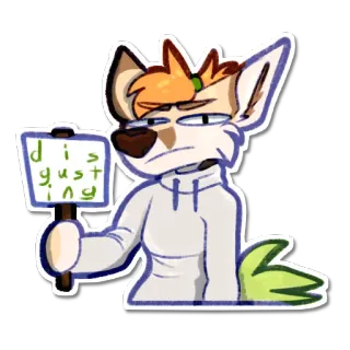 🤮 disgusting tier, ekel, fell, comic, ausdruck, zeichen, negativ telegram sticker