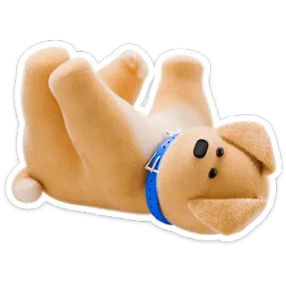 🙃 개, 동물, 강아지, 장난감, 귀여운, 누워있는, 장난기 있는 telegram sticker