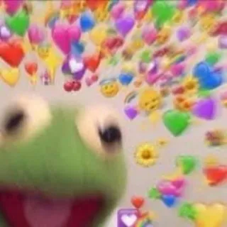 😘 Kermit kermit the frog, meme, hearts, love, emotions, reaction, cute telegram sticker