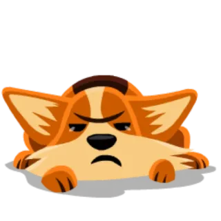 😠 perro, corgi, enojado, mascota, cachorro telegram sticker