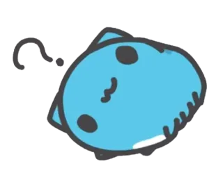 ❓ gato, fofo, azul, animal, desenho animado telegram sticker