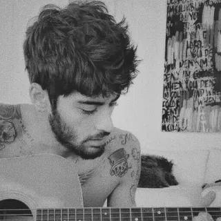 🍻 Zayn Malik 泽恩·马利克, 歌手, 吉他, 音乐, 纹身, 肖像 telegram sticker