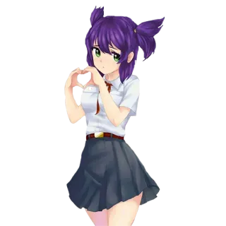 ❤️ อนิเมะ, ผู้หญิง, หัวใจ, น่ารัก, ชุดนักเรียน telegram sticker