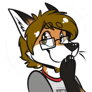 😏 Фурри, Антропоморфный, Лис, Мультик, Милый, Очки telegram sticker