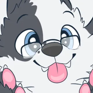 👅 犬, 子犬, かわいい, 漫画, メガネ, 動物 telegram sticker
