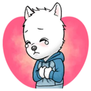💔 triste, pleurer, coeur, chien, mignon, dessin animé telegram sticker