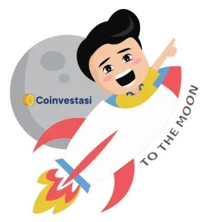 🌙 TO THE MOON Coinvestment, Krypto, Rakete, Mond, Finanzen, Investment telegram sticker