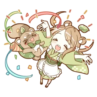🌟 süß, Chibi, Feier, kawaii, Konfetti telegram sticker