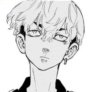 😡 Anime, Manga, Hombre, Retrato, Ilustración telegram sticker