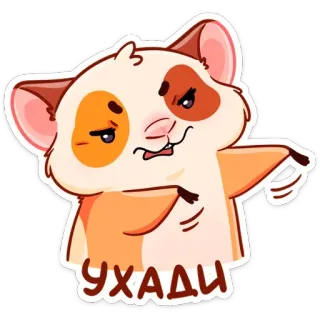 👉 УХАДИ แฮมสเตอร์, การ์ตูน, สัตว์, สติกเกอร์ telegram sticker