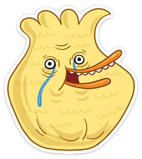 😪 empanadilla, triste, llorando, dibujo animado, amarillo, comida, personaje, ilustración whatsapp sticker
