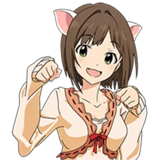 🐈 Anime, Orelhas de gato, Garota, Fofo, Desenho animado whatsapp sticker
