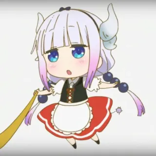 ☁️ Kanna Kamui Miss Kobayashi's Dragon Maid Anime, Chibi, Kawaii, Drago, Kanna, Miss Kobayashi's Dragon Maid telegram sticker