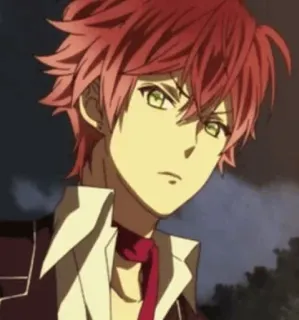 🙁 Ayato Sakamaki Diabolik Lovers anime, vampire, red hair, Diabolik Lovers, Ayato Sakamaki, bishounen telegram sticker