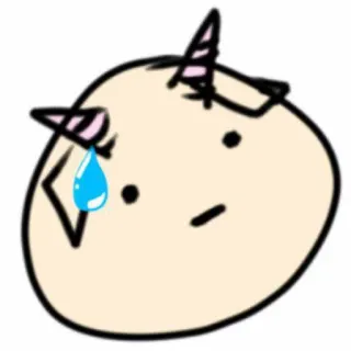 😅 triste, llorando, emoción, dibujo, lindo, pegatina telegram sticker