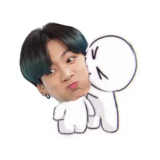 😋 Jungkook kpop, jungkook, bts, мультфильм, наклейка telegram sticker