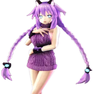 😸 Purple Heart Hyperdimension Neptunia anime, jeu vidéo, cheveux violets, personnage telegram sticker