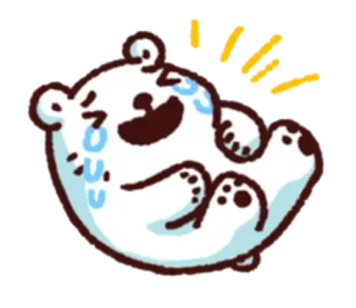 😂 urso, fofo, kawaii, desenho animado, chorando, emocional whatsapp sticker