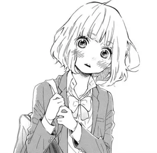 💜 Anime, Gadis, Manga, Seragam sekolah, Imut, Tersipu telegram sticker
