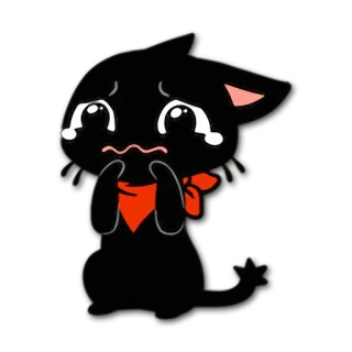 😢 猫, 悲伤, 哭泣, 卡通, 可爱, 可爱 telegram sticker