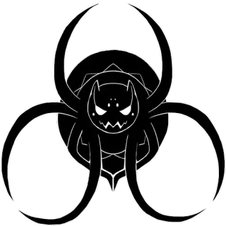 ☣️ spider, creature, symbol, dark, silhouette, monster telegram sticker