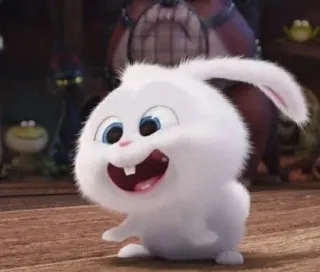 🐰 Snowball The Secret Life of Pets conejo, conejito, dibujo animado, mascota, animal, blanco telegram sticker