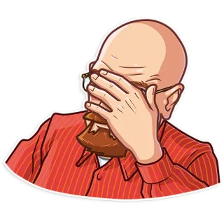 🤦‍♂️ Walter White Breaking Bad Breaking Bad, Walter White, Heisenberg, Facepalm, Enttäuschung, TV Serie, Charakter, Glatze telegram sticker
