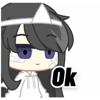 🌟 Ok Gacha, Аниме, Стикер, ОК, Одобрено telegram sticker