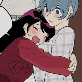 🥺 Cartoon, Umarmung, Paar, Anime, Freundschaft, Zuneigung, Süß whatsapp sticker