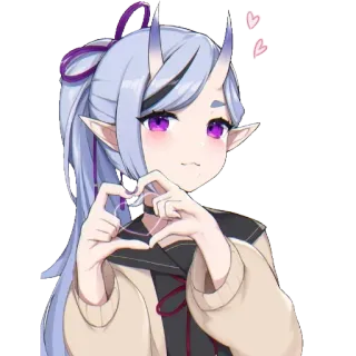 💞 Anime-Mädchen, Dämon, süß, Herz, Sticker telegram sticker