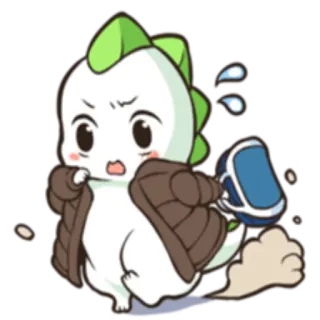 💼 Desenho animado, Dinossauro, Correndo, Anime, Kawaii, Fofo whatsapp sticker