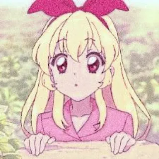 🍓 gadis anime, karakter kartun, imut, kawaii, merah muda, rambut pirang telegram sticker