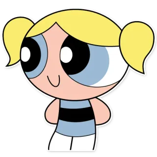 👀 Bubbles Powerpuff Girls cartone animato, ragazza, supereroe, carino, bolle telegram sticker