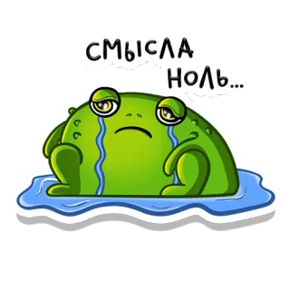 ☹️ СМЫСЛА НОЛЬ... カエル, 泣く, 悲しい, ミーム, アニメ telegram sticker