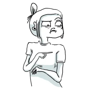 😱 การ์ตูน, ผู้หญิง, ชี้, ภาพประกอบ, ภาพวาด, ภาพร่าง telegram sticker