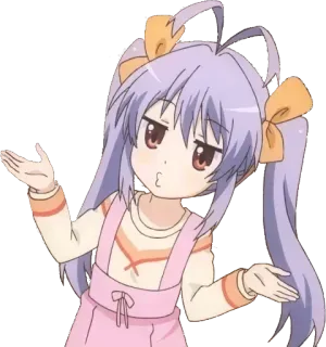 🤔 Dziewczyna anime, Zdezorientowany/a, Gest, Pytanie, Dziecko, Słodki/a, Naklejka telegram sticker